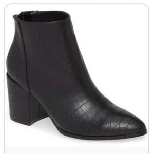 Croc Embossed Ankle Boots